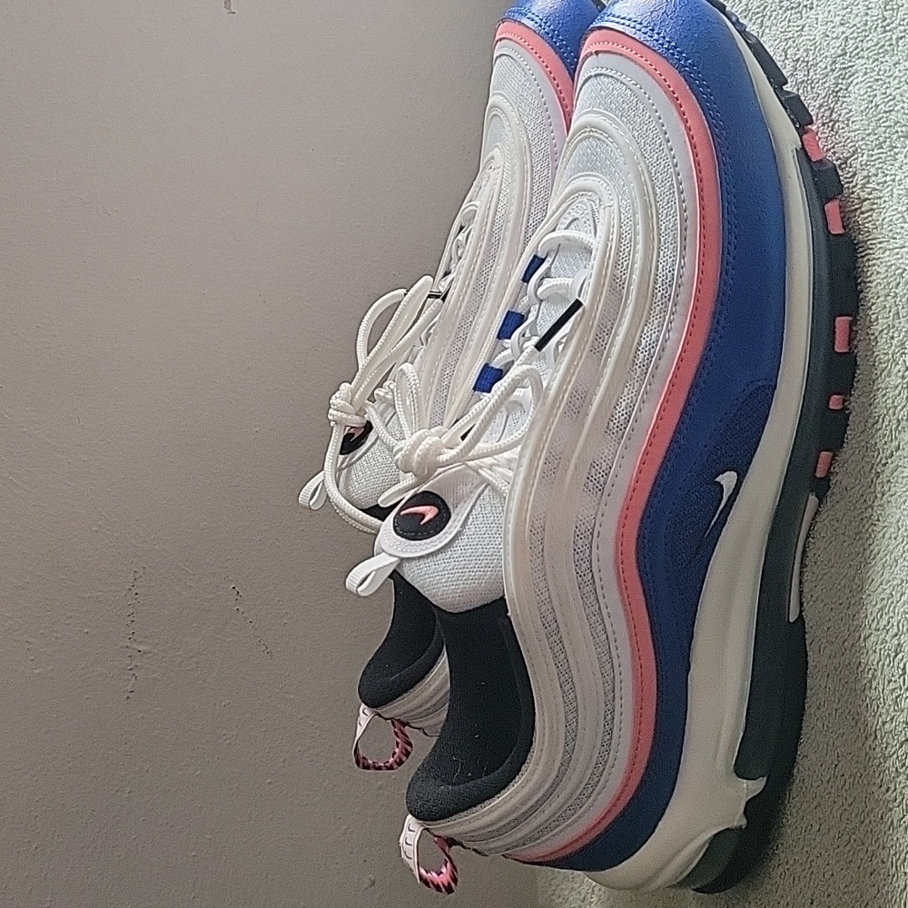 Nike Men’s Air Max 97 — White/Pink/Blue